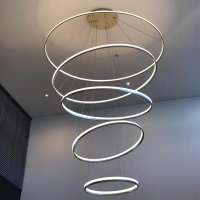 Modern high quality customized ceiling decoration led round ring shape chandelier pendant lamp