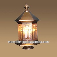 European modern lamp brass pillar lamp lantern shape lighting